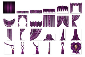 Purple Shimmer Curtains Clipart