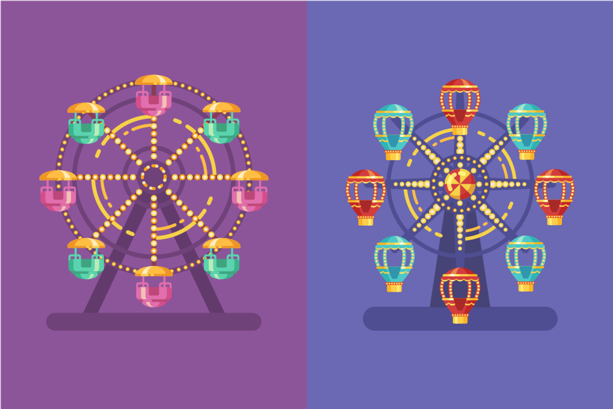 Funfair amusement rides, an Illustration by Ivan Dubovik (Photo 3 of 3)