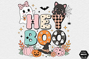 Hey Boo Retro Halloween PNG, a Seasonal Illustration by DreamCafeArt (Thumbnail 1 of 7)