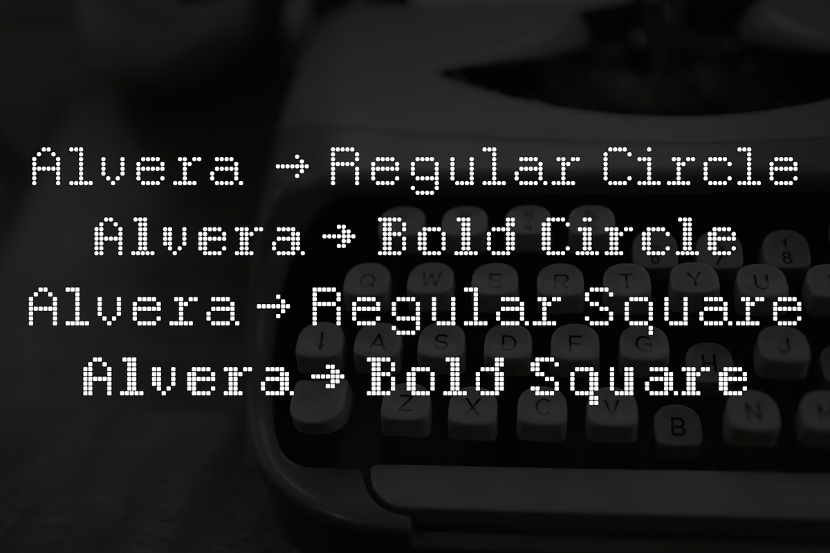 Alvera | Dot-Matrix Sans Typeface, a Sans Serif Font by By Kineks (Photo 9 of 9)