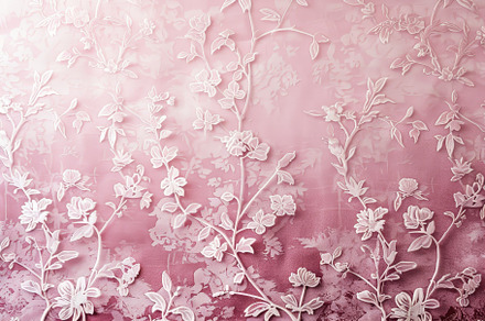 Pink wall adorned with white flowers, a Photo by Iftikhar Alam