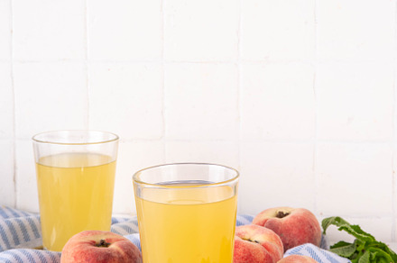 Flat chinese donuts fig peach juice