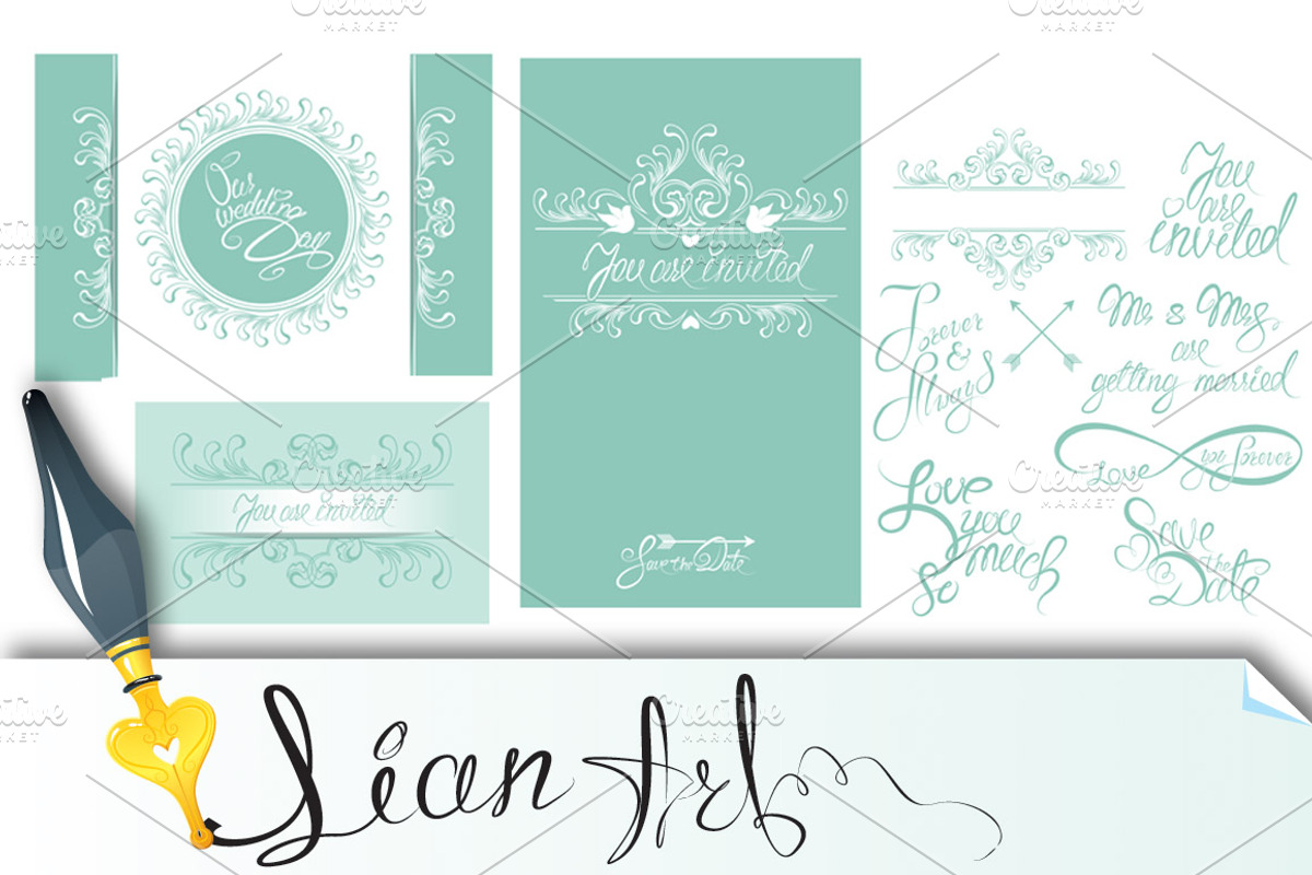Set of Wedding invitation cards, an Invitation Template by Lian-art