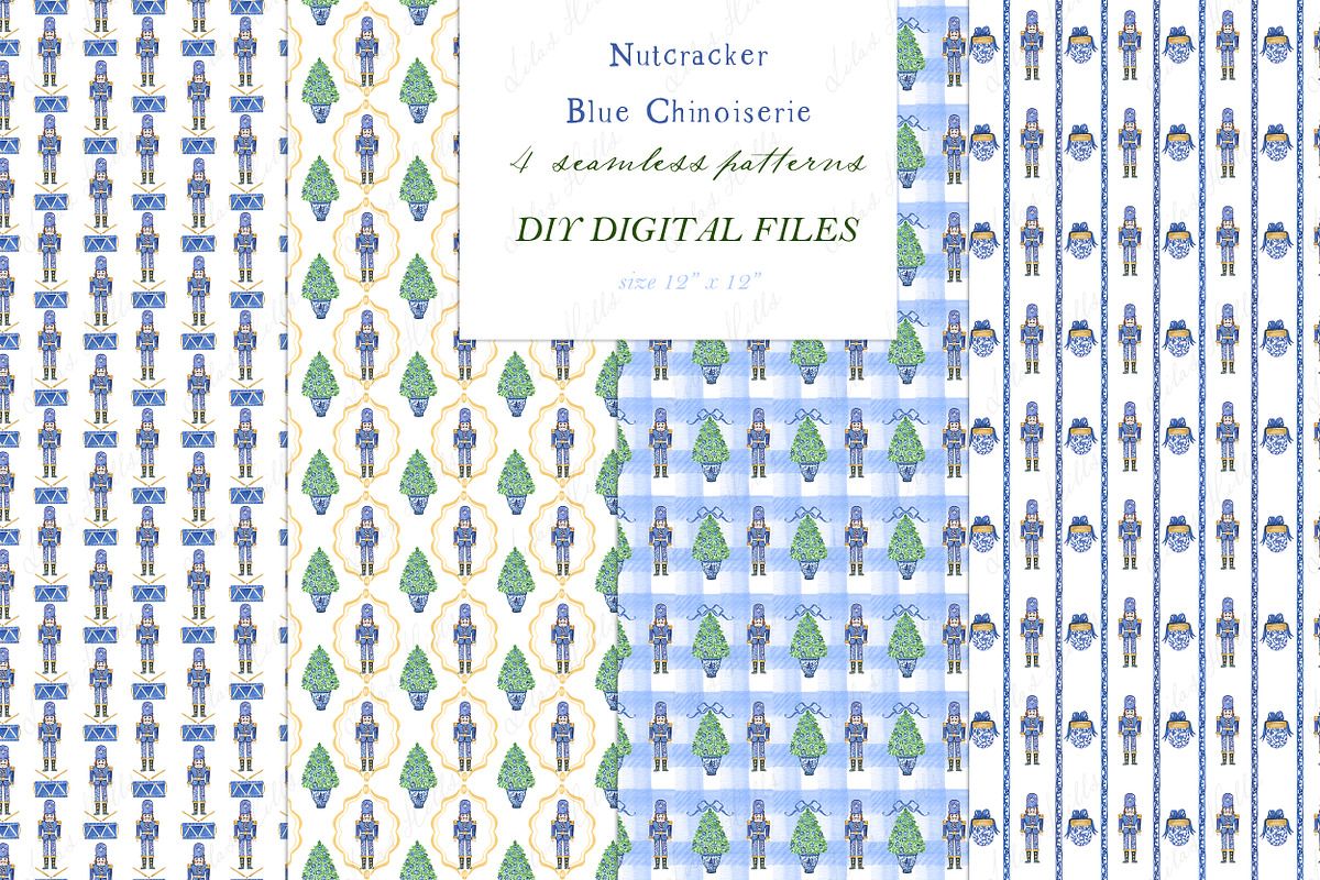 Nutcracker Blue Chinoiserie Crest, a Graphic by LABFcreations (Photo 2 of 4)
