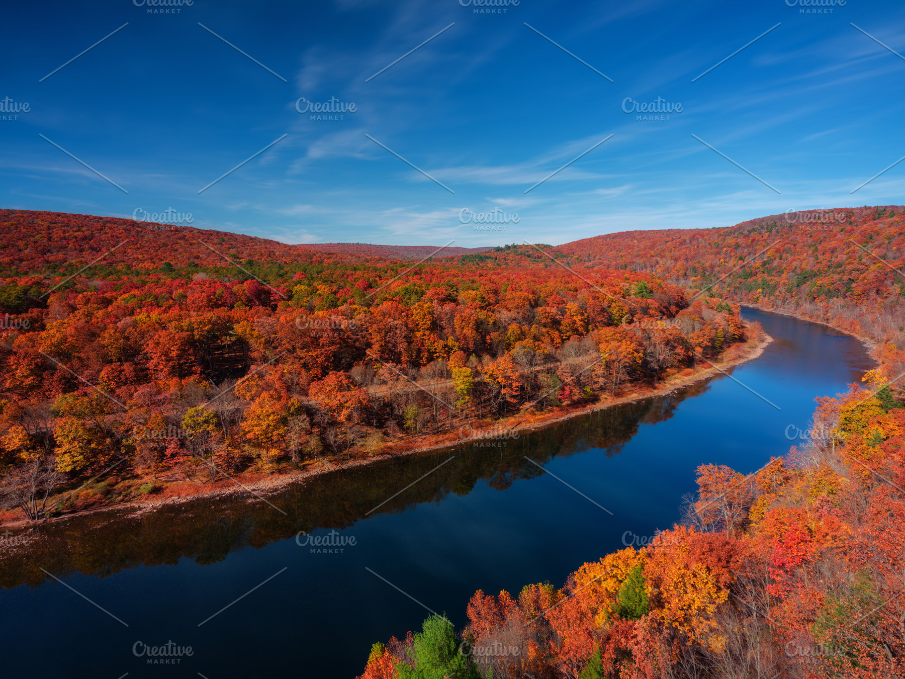 Delaware river during autumn, a Nature Photo by Andriy Photography