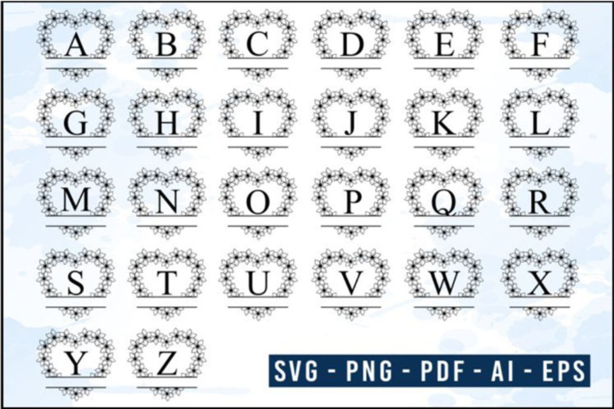 Floral Alphabet Monogram Letter SVG, a Graphic by D2PUTRI (Photo 10 of 27)