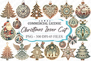 Christmas Laser Cut Ornaments Bundle, an Illustration by designcity5 (Thumbnail 1 of 5)