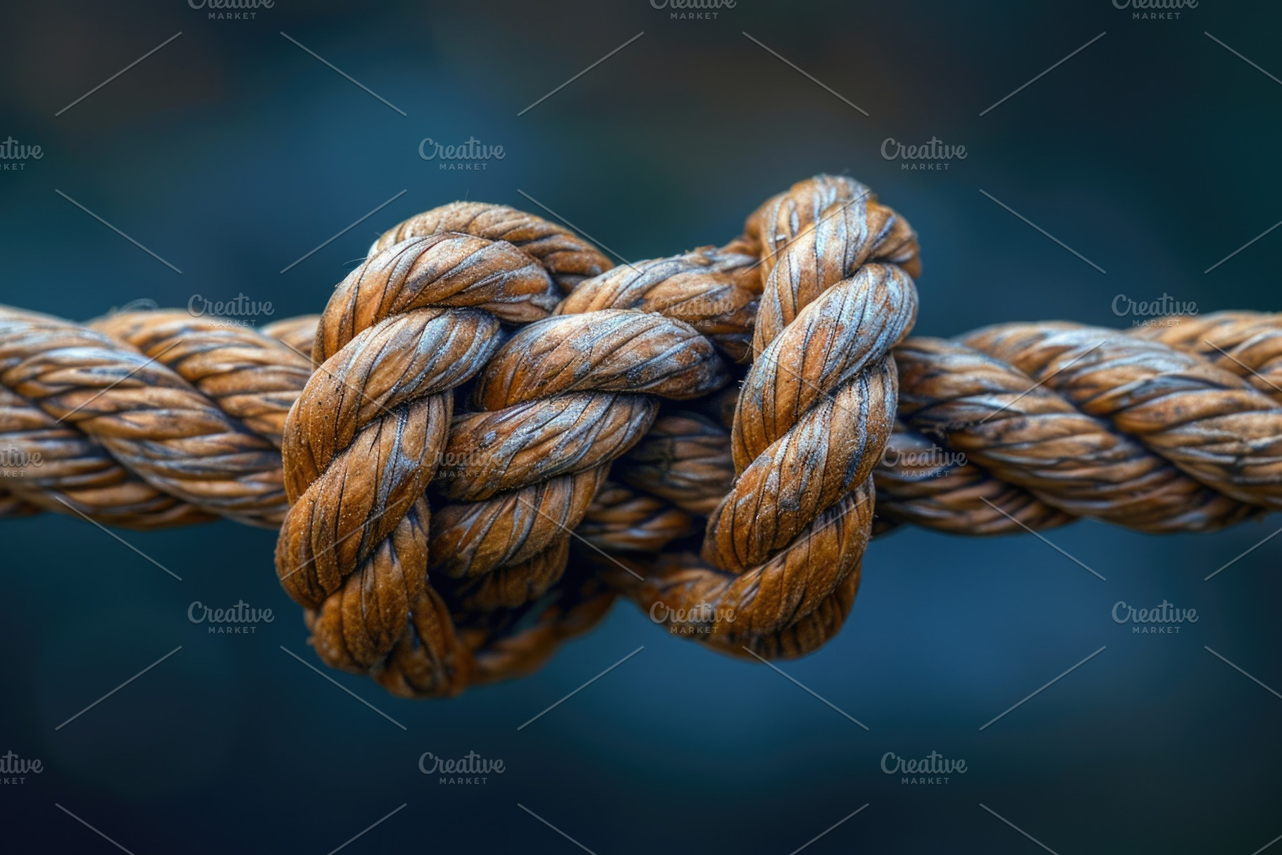 Close up of strong rope knot symbolizing connection, strength an, an Abstract Photo by José Manuel Gelpi