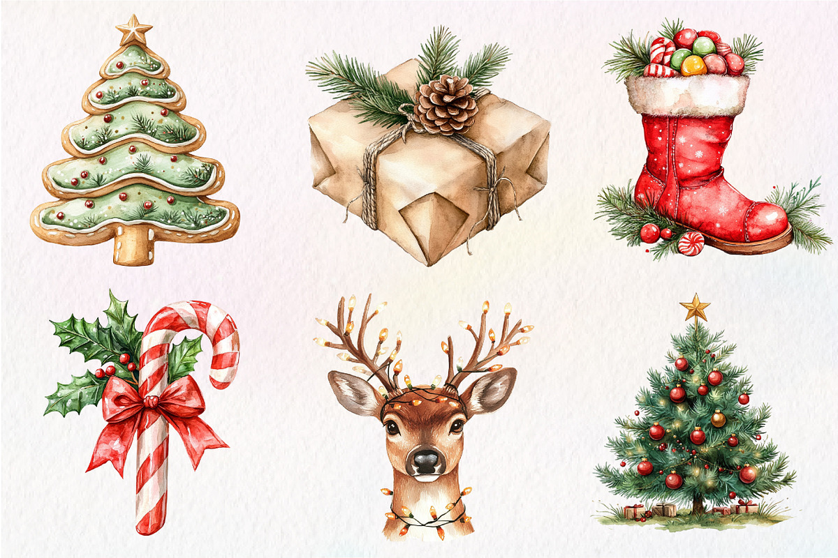 Happy Holidays Christmas Clipart, an Illustration by Dream Creation (Photo 5 of 7)