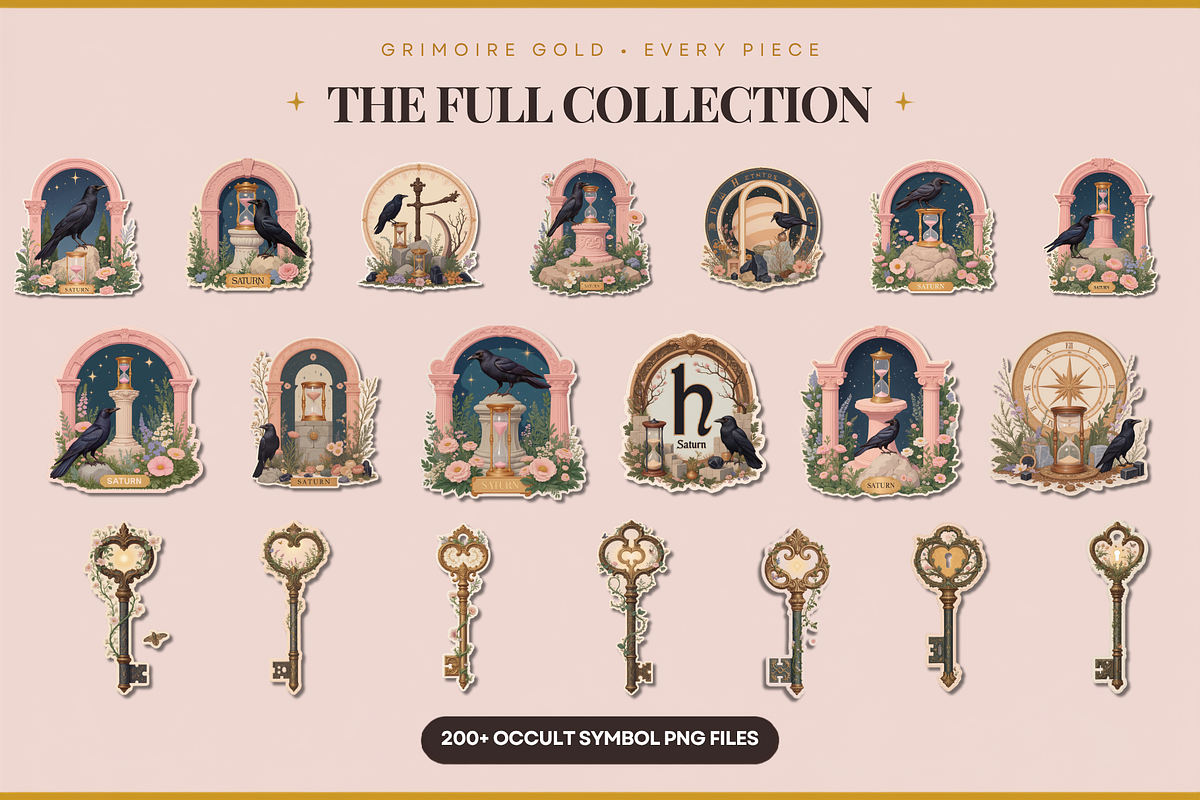 Grimoire Gold Occult Clipart Set, an Object Graphic by Jakayla Digital Co (Photo 6 of 14)