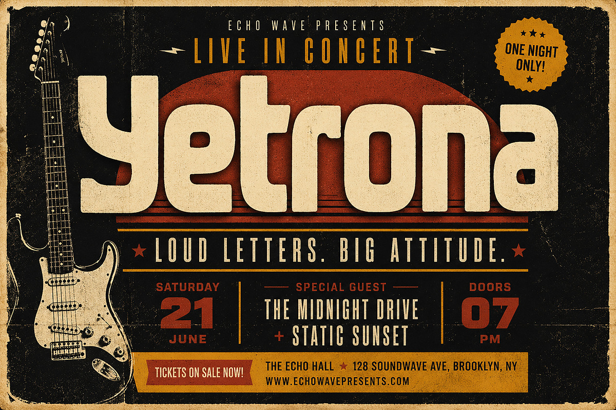 Yetrona - Bold Display Typeface, a Sans Serif Font by Wow Magic (Photo 4 of 4)