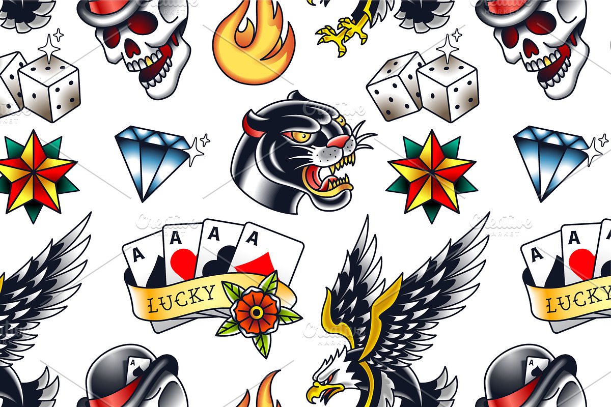 Traditional Tattoo Vector Pack, a Decorative Illustration by Vecster (Photo 9 of 14)