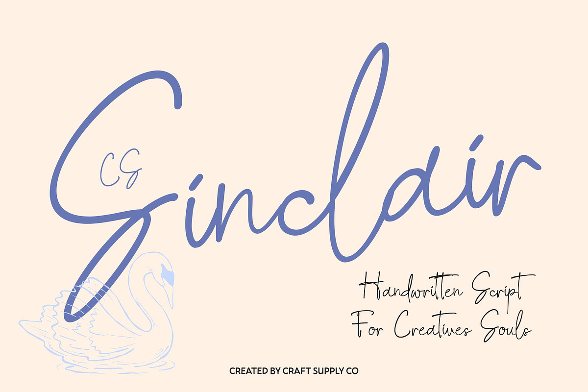 CS Sinclair – Handwritten Script, a Script Font by Craft Supply Co. (Photo 1 of 8)