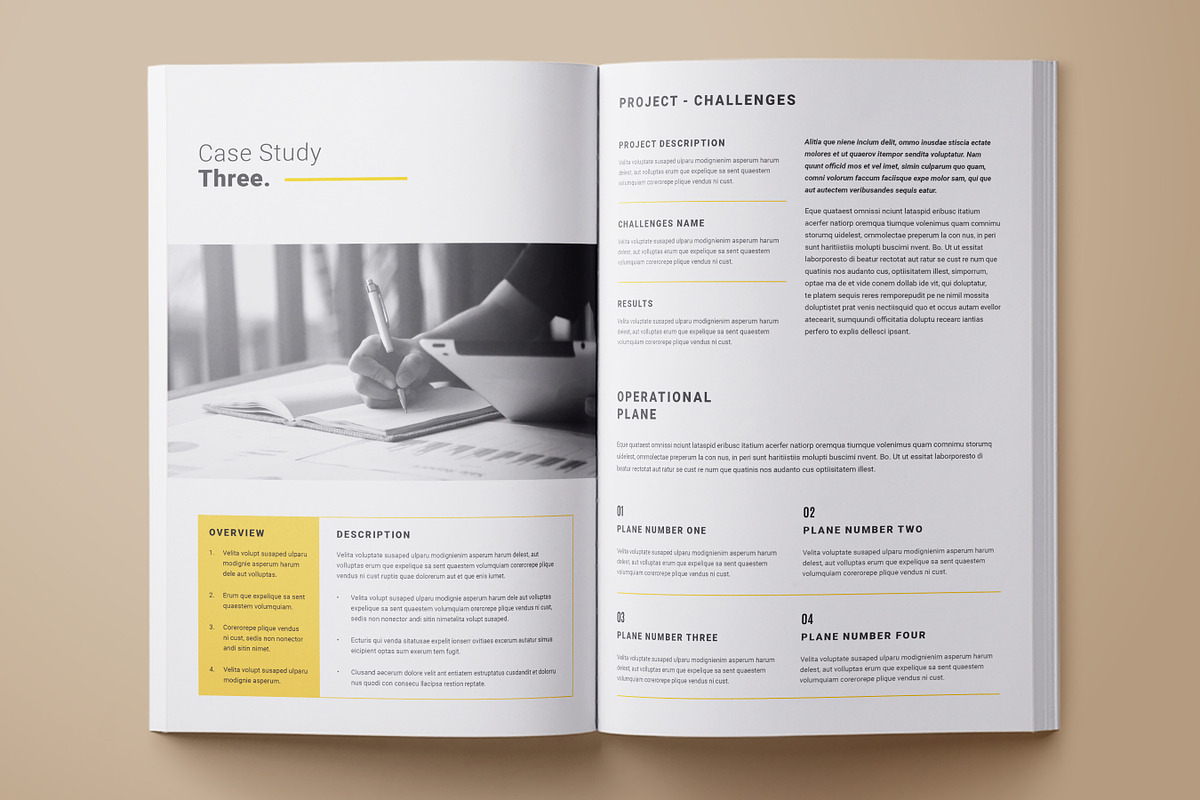 Case Study Template, MS Word, Canva