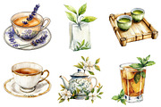 Watercolor Tea Clipart, an Illustration by Daily.Designs (Thumbnail 3 of 5)