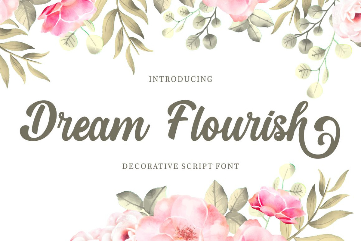 Dream Flourish - Decorative Script, a Script Font by PutraCetol Studio (Photo 1 of 13)