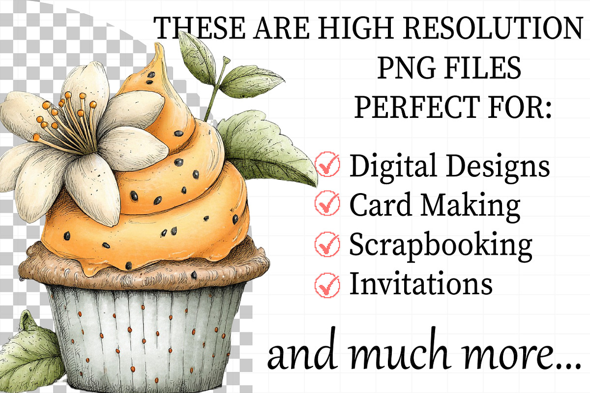 Watercolor Summer Cupcake Clipart, an Illustration by Daily.Designs (Photo 2 of 8)