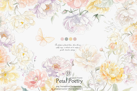 Subtle Watercolor Floral Clipart Set, a Decorative Illustration by Patishop Art