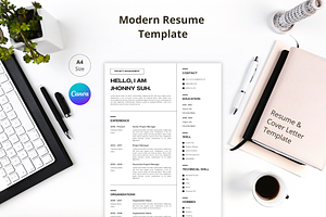 Modern Resume Template - CV, a Resume Template by Glücklich Studio