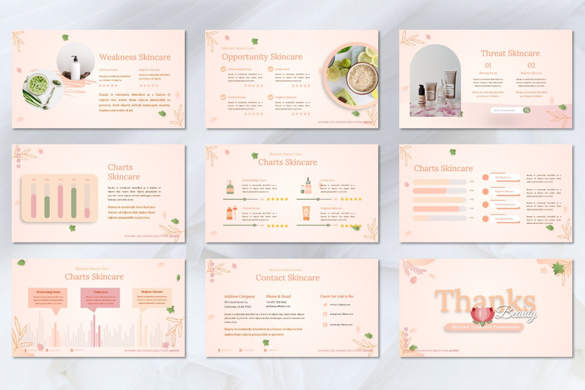 Ailessa - Skincare Powerpoint, a Presentation Template by Dhabee (Photo 8 of 8)