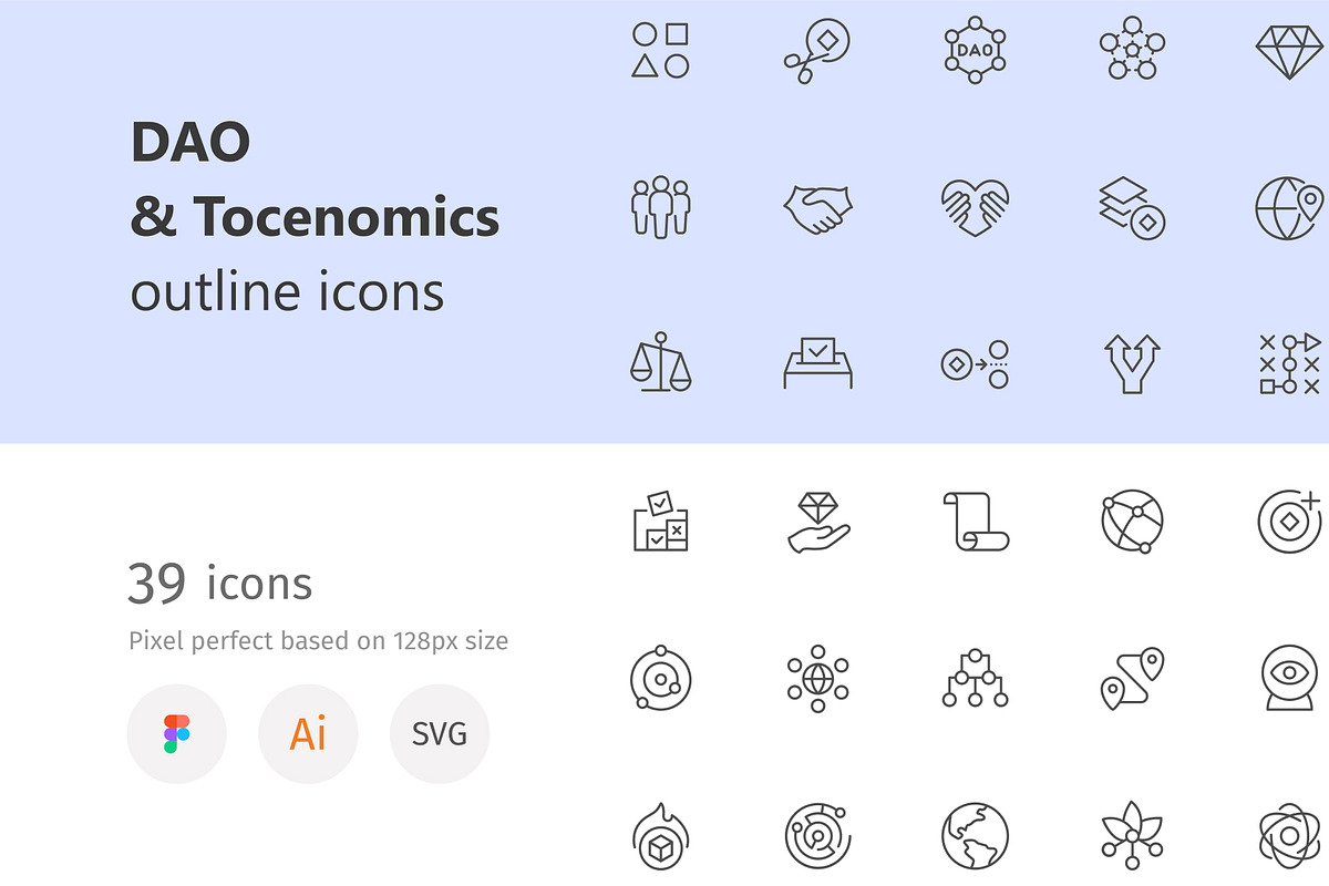 DAO & Tocenomics outline icons, an Outline Icon by LAFS (Photo 1 of 3)