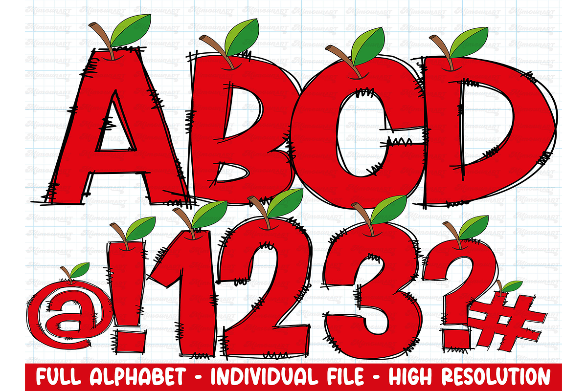 Teacher Doodle letters Bundle, an Object Graphic by RETROVIBZDESIGNS (Photo 3 of 5)