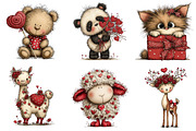 Quirky Valentines Animals Clipart, an Illustration by Dream Creation (Thumbnail 7 of 7)
