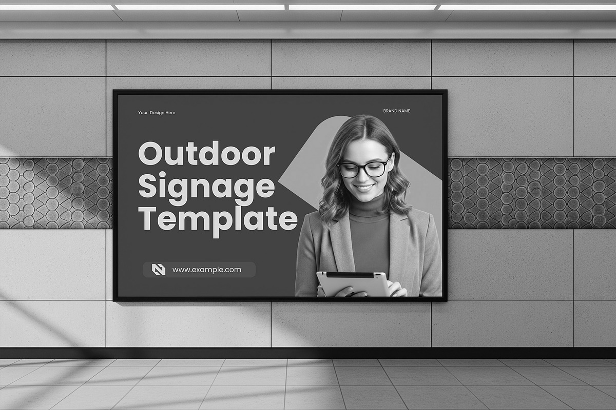 Outdoor Signage Billboard Mockup