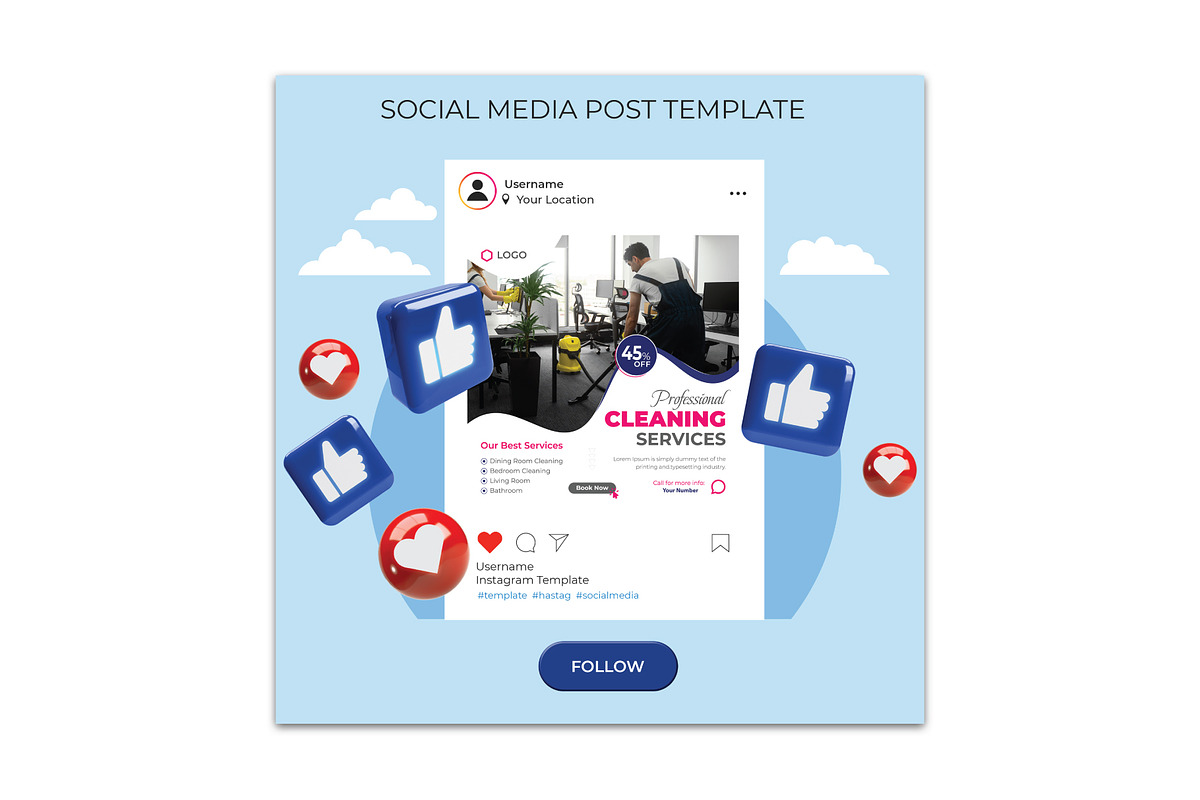 Cleaning Service Flyer Design, a Flyer Template by YUDesignStore (Photo 4 of 6)