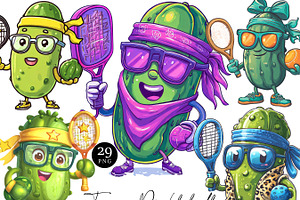 Funny Pickleball Clipart Bundle, an Animal Illustration by Design Scotch
