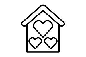 Home Love Line Icon, an Icon by Pexelpy