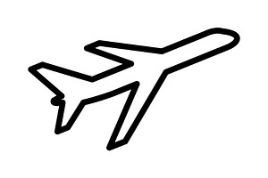 Plane icon, an Outline Icon by Sumberpangan