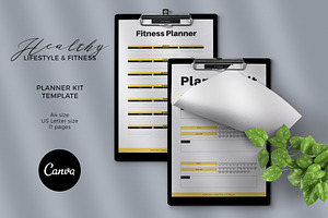 Fitness Planner Kit Canva Template