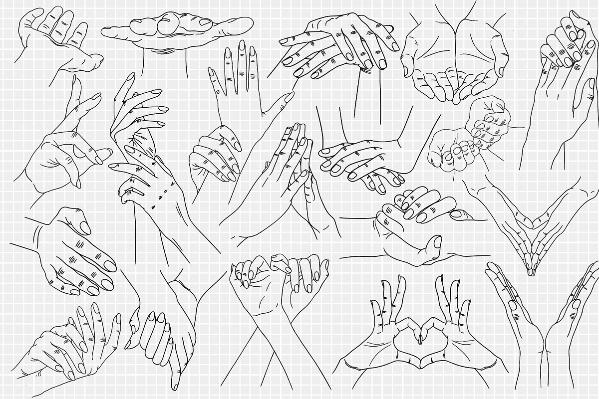 Procreate Hands Stamps Brushes, a Brush Add-On by Revabrush (Photo 6 of 8)