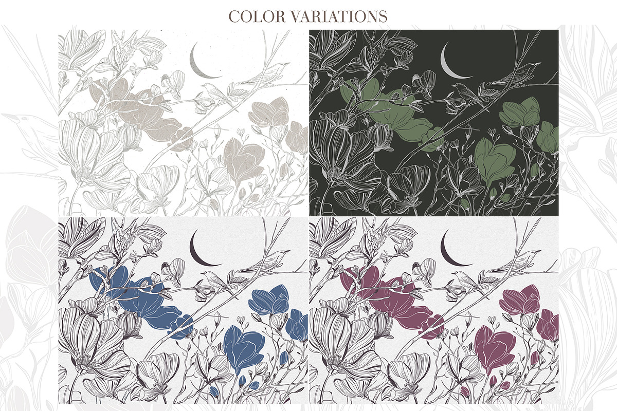 Hand Drawn Wallpaper Cherry Blossom, a Wallpaper Graphic by Nature.Of.Kate (Photo 2 of 11)