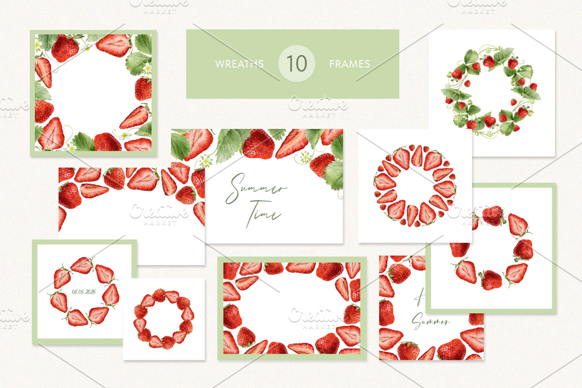 Strawberry watercolor illustrations, a Food Illustration by Fedulova Art (Photo 12 of 17)