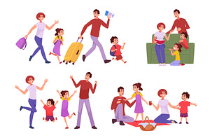 Family. Happy parents and kids, a Person Illustration by Onyx