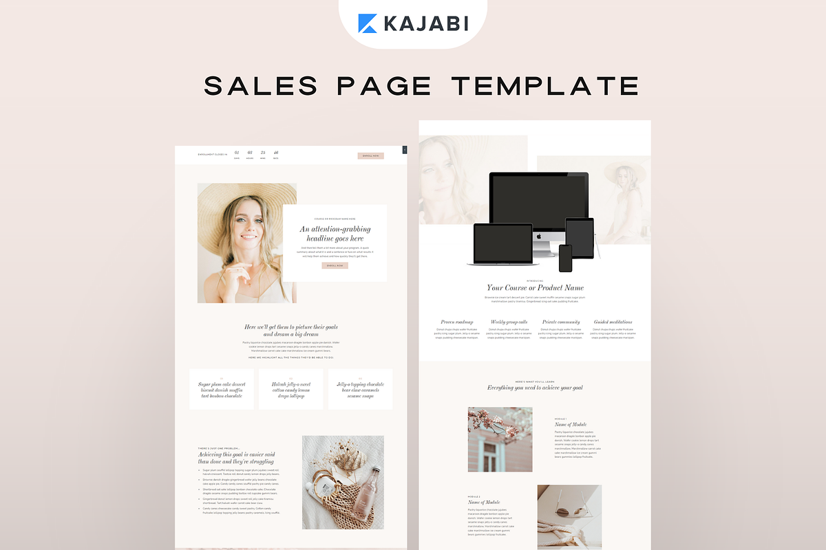 Kajabi Sales Page Template, a Landing Page Template by Pixel & Flow (Photo 1 of 8)