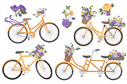 Spring Floral Bicycles Clipart, a Graphic by Amanda Ilkov (Thumbnail 4 of 5)