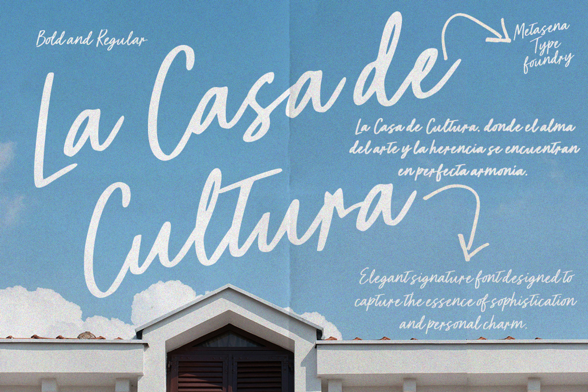 La Casa de Cultura | 2 Version, a Handwritten Font by Metasena Typefoundry (Photo 1 of 9)