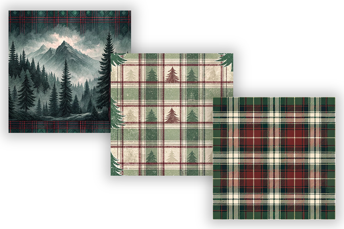 Elegant Plaid Winter Pattern Bundle, a Pattern Graphic by FloridPrintables (Photo 5 of 9)