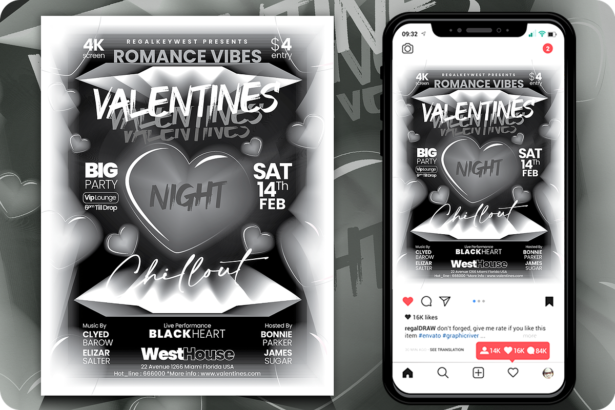 Valentines Flyer, a Flyer Template by regalDRAW (Photo 2 of 4)