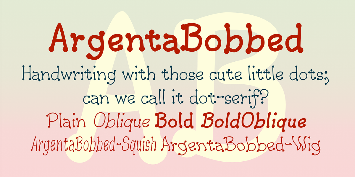 ArgentaBobbed, a Handwritten Font by Ingrimayne Type (Photo 2 of 9)
