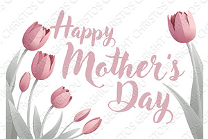 Happy Mothers Day Paper Craft Tulips, an Illustration by Christos Georghiou