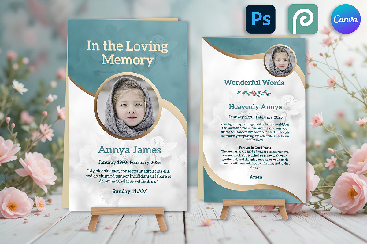Funeral Prayer Card Template, a Marketing Template by Psd Templates (Photo 2 of 3)