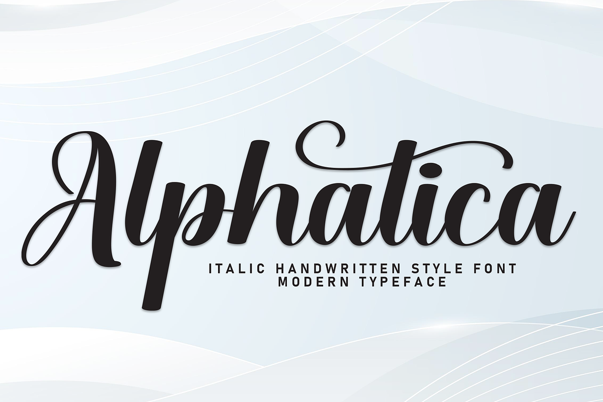 Alphatica | Script Font, a Handwritten Font by Scratchones (Photo 1 of 9)