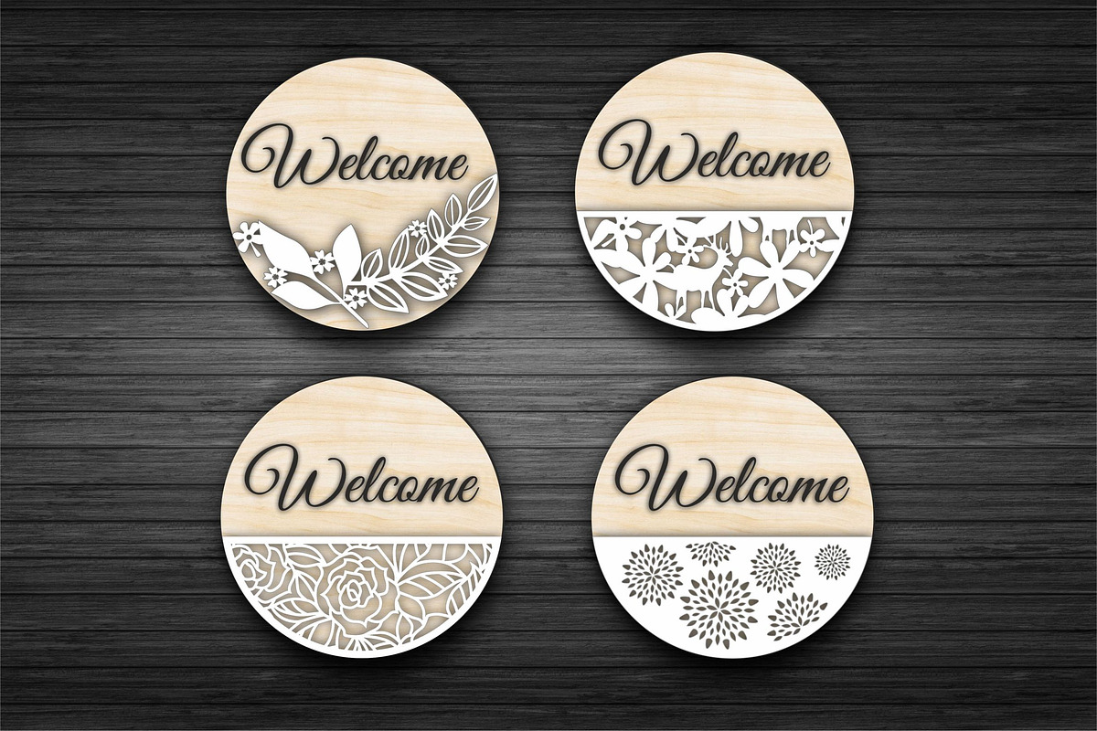 12 Svg floral Welcome signs bundles, a Graphic by CncCutModel (Photo 5 of 5)
