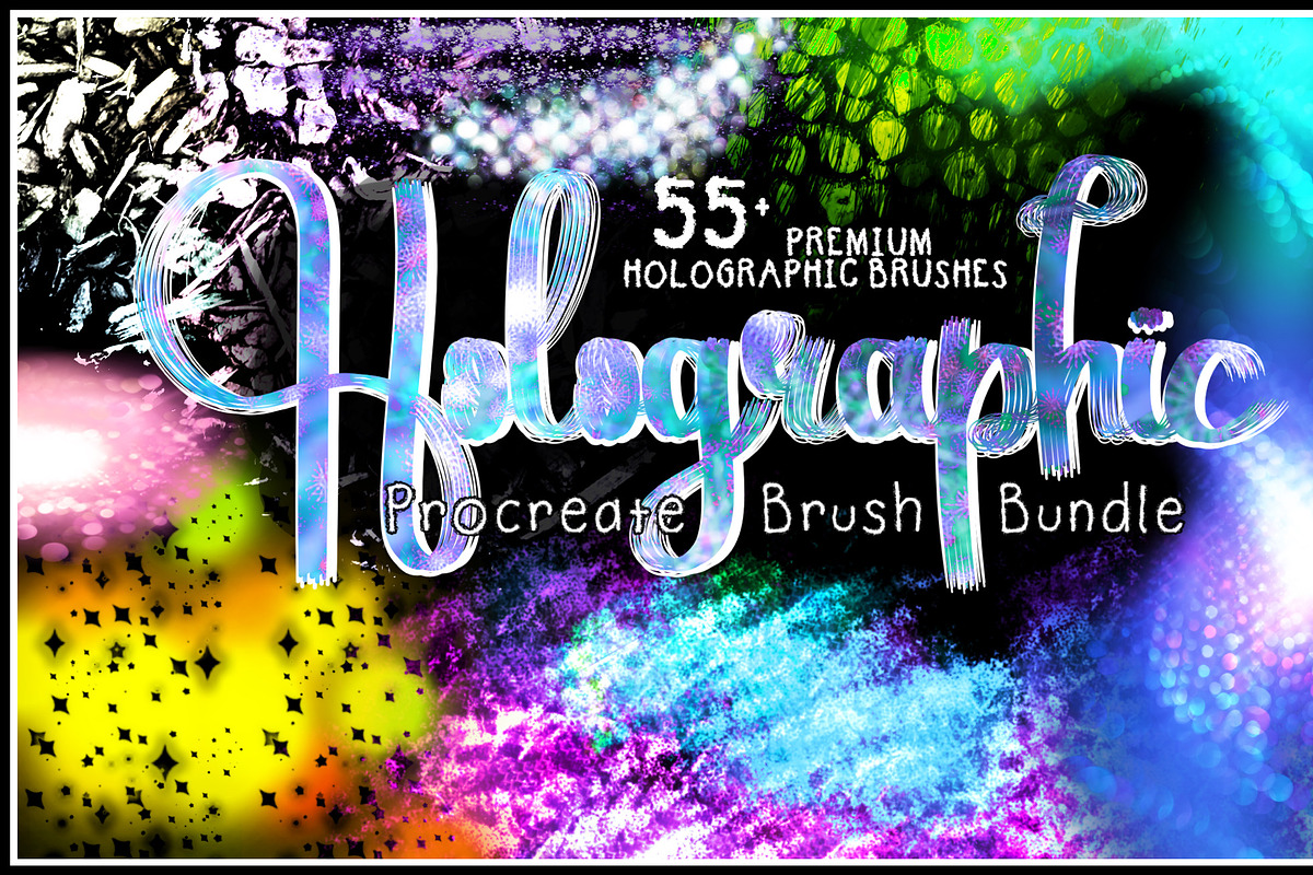 55+ Holographic Procreate Brushes, a Brush Add-On by Willow & Wheat (Photo 1 of 4)