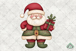 Vintage Santa Claus Clipart, an Illustration by Craft Nest