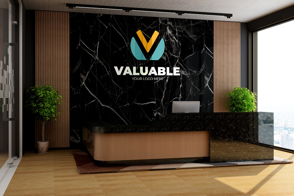 PSD Office Receptionist Wall Mockup, a Product Mockup by Ayy (Photo 11 of 14)